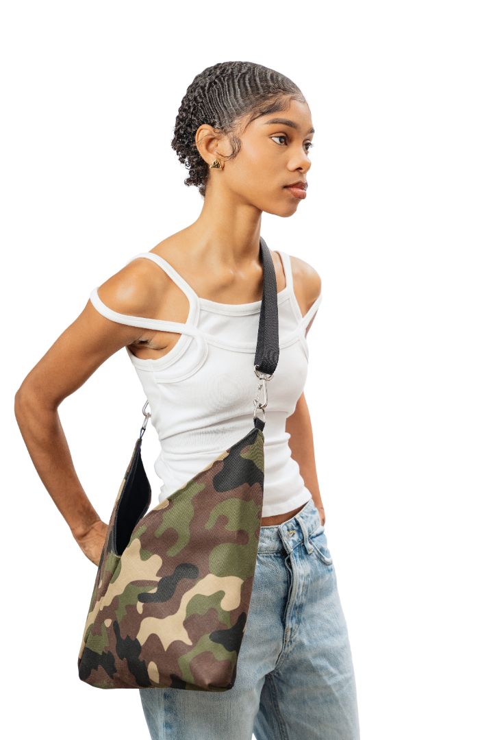 Small Waxed Camo Crossbody Gami