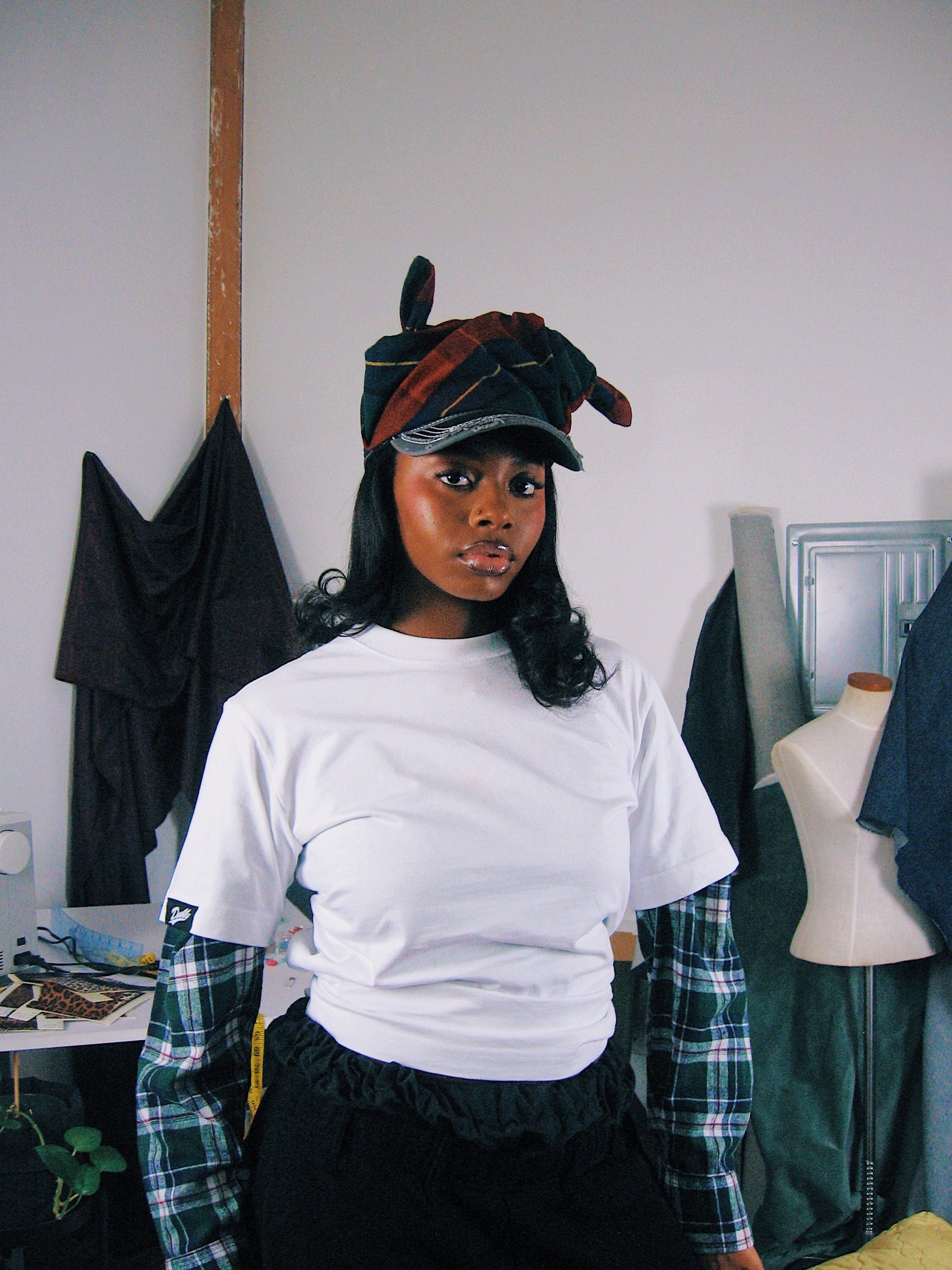 Tartan Knotted Cap (RYB) (Pre-Order)